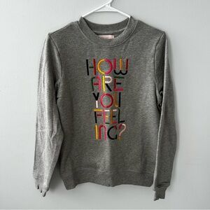 Bando “How are you feeling” Gray Graphic Crewneck Sweatshirt NWT Size Medium